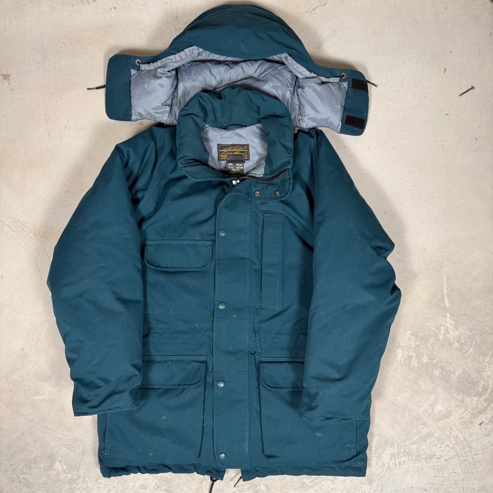 Vintage 90s Eddie Bauer Gore-Tex Goose Down Parka Jacket Mens Medium Teal 6828